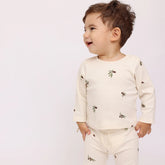 Kindershirt met lange mouwen van biokatoen huren - Olijven